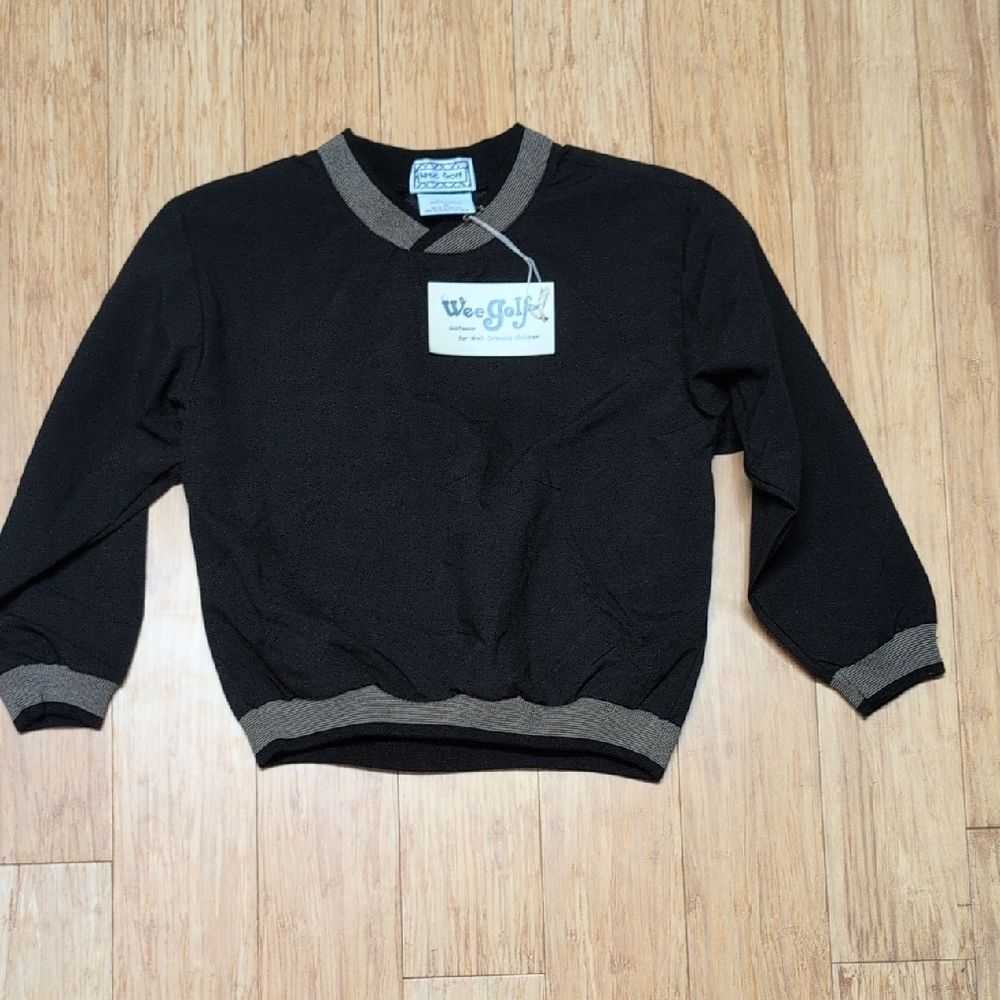 NWT WeeGolf Kids Black and Brown Pullover Windbreaker Size 4/5
